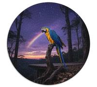 Blue-and-yellow Macaw 1000 Piece Round Puzzle For Mind Training Family Inclusion Fine Motor Skills Team Building Bird Game Night Gathering Centrepiece 1000pcs (67.5x67.5cm)