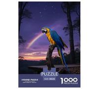Blue-and-yellow Macaw 1000pc Puzzle Challenging Design For Teens Brain Workout Bird Frame-Ready Puzzle 38x26cm/1000pcs