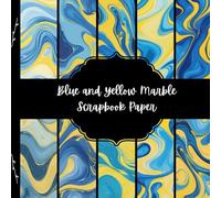 Blue and Yellow Marble Scrapbook Paper, Colorful Stone Junk Journal Paper, Abstract Decorative Paper, DIY Projects, Origami, Collage Sheets, Decoupage Paper, 10 Designs, Double Sided