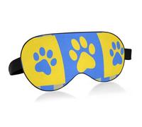Blue and Yellow Paw Print Travel Essential Eye Cover Men with Elastic Adjustable Band Blackout Motel Night Eye Cover Public Transportation