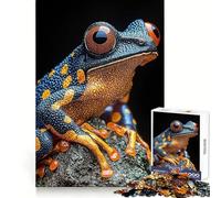 Blue And Yellow Poison Dart Frog 1000 Piece Jigsaws for Teenagers Thinking Skill Stress Free Fun Neat Edges Cozy Xmas Gift (50X75CM)