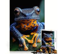 Blue And Yellow Poison Dart Frog Jigsaw Puzzles for Adults1000 Pieces Thought Training Restful Escape Uniform Cut Merry Gift (38X52CM)