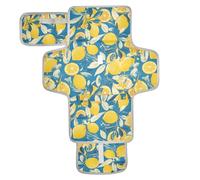 Blue and Yellow Summer Lemon Reusable Changing Pads for Baby with Tissue Pocket Portable Diaper Changing pad Infant Travel Station Kit cambiadores de pa?ales para Bebes