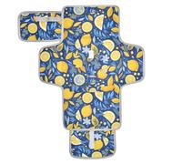Blue and Yellow Summer Lemon Reusable Diaper Changing mat with Tissue Pocket Changing Pads for Changing Table for Moms, Dads cambiador de pa?ales para Bebes