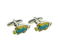 Blue and Yellow Tropical Fish Cufflinks Presented in a Box X2AJ599