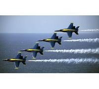 Blue Angels Flight Squadron Jet Tin Sign 8x12 in - U.S. Navy Air Show Metal Wall Decor
