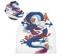 Blue Angry Dragon Stretchy Baby Car Seat Cover,Canopy Nursing Covers,Soft Breathable Windproof Scarf Changepad for Winter Infant Breastfeeding Boys