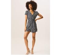 Blue Animal Print Belted Wrap Playsuit Gini London Blue 10