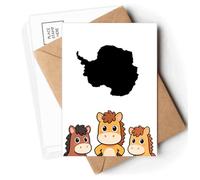 Blue Antarctica Illustration Map Pattern Postcards Envelopes Cards Mailing Year Horse