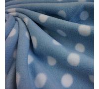 Blue Anti pill Polar Fleece Fabric with White Spots (Per Metre)