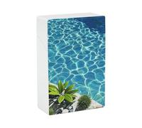 Blue Aqua Pool Water Cigarette Case 85mm King Size, Crushproof Plastic Cigarette Box Holder for Men Women Cigar Protective Cover Waterproof Cigarettes Holder 20 Capacity