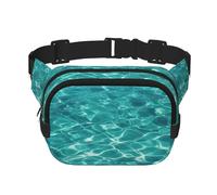 Blue Aqua Pool Water Fanny Pack For Women Waterproof Adjustable Belt Bags Waist Pack Fashion Casual Crossbody Bags Bum Bag For Running Workout Hiking Traveling, Black, One Size