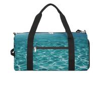 Blue Aqua Pool Water Gym Bag,Waterproof Travel Duffle Bag with Shoe Wet Compartment Tactical Backpack Large Capacity Weekender Overnight Bags for Sports Fitness