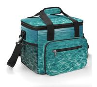 Blue Aqua Pool Water Insulated Cooler Bag, Lunch Box | 22.5L Large Lunch Bag for Man Women, Oxford Lunch Tote Bag, Portable Leakproof Ice Chest for Beach Camping Shopping Picnic