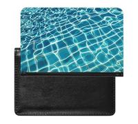 Blue Aqua Pool Water Passport Holder ID Card Protector Case Holder Travel Pack Unisex-adult Waterproof Passport
