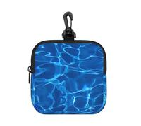 Blue Aqua Pool Water Printed, Square Zipper Storage Bag, Neoprene Coin Purse, Small Wallets, Change Pouch, Change Purse