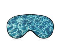 Blue Aqua Pool Water Sleep Mask Light Blocking Eye Cover Polyester Eye Mask with Elastic Strap Blindfold for Side Sleeper Sleeping Masks Face Hugging for Women Men Travel