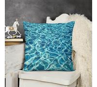 Blue Aqua Pool Water Throw Pillow Cover Square Plush Pillow Cases with Zipper Double-Sided Decorative Bed Couch Cushion Cover Print Cushion Cases for Bedroom Living Room