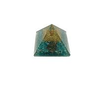 Blue Aquamarine Crystal Orgone Pyramid Healing Stone Crystal Chakra Pyramid EMF Protection Positive Energy Generator Orgonite Meditation, Spiritual Balance Stones with Velvet Phouch