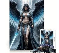 Blue Archangel 1000 Pieces Jigsaws Adults Puzzles Cognitive Memory Serene Escape Exact Cut Art Xmas Gift (38X26CM)
