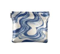 Blue Artistic Fluid Women PU Leather Coin Purse Cute Pocket Purse Makeup Bag for Men Women Travel, blue Artistic Fluid, One Size, Casual