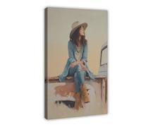 Blue at Golden Hour Canvas Poster Wall Art Decor Print Picture Paintings for Living Room Bedroom Decoration 20x30inch(50x75cm)