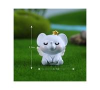 (Blue B) Decorative Cartoon Elephant Micro Landscape Resin Ornaments Desktop Handicrafts
