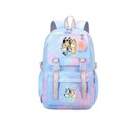 (Blue B model) Bluey New Rainbow Backpack For Elementary And Middle School Students, Large Capacity Fashionable Casual Backpack Gift