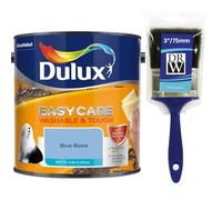Blue Babe Dulux Easycare Matt Emulsion Paint 2.5L + 3" Emulsion Paint Brush - Washable & Stain Resistant, Durable Matt Finish, Quick Dry, Low Odour Interior Wall & Ceiling Paint
