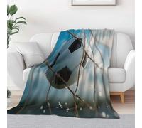 Blue Baby Size Throw Blanket Kids Boys Girls, Surrealism Sports Football Pattern Printed Throw Blanket - Fluffy Soft Cozy Plush Blanket for Couch Bed Sofa, 39 × 52 inch