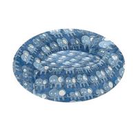 Blue Background Cartoon Elephants Anxiety Relief Pet Dog Bed fluffier Dog Cave Bed for Extra Small Size Pets Supplies Pet Mat