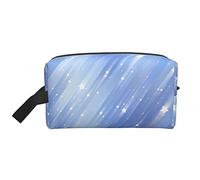 Blue Background Meteor Travel Toiletries Makeup Organizer Large Capacity Portable Cosmetic Bags for Women Girls