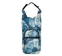 Blue Background with Lots Of Cartoon Elephants on It Sling Bag Water Bottle Holder Portable Water Bottle Insulated Holder Water Bottle Holder for Hiking,Fits 20 oz, 24 oz, 32 oz,40 oz bottles