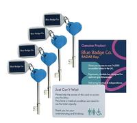 Blue Badge 4 Pack Official Radar Co Genuine NKS Radar Key | for Disabled Toilets, Accessible Loos in the UK, Easy Turn Access Key, Ideal for Disabled Blue Badge Holders