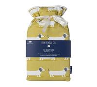 Blue Badge Co 1.5 Litre Large Hot Water Bottle with Padded Cotton Cover Sausage Dog Pattern Rubber Bottle Included