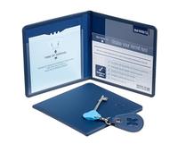 Blue Badge Disabled Vegan Leather Wallet with Matching Key Ring Made from Recycled Bottles in Navy, Radar Toilet Key Hologram Safe Design, Free Timer Clock Included, Fits New Badge