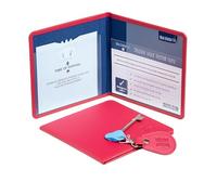 Blue Badge Disabled Vegan Leather Wallet with Matching Key Ring Made from Recycled Bottles in Raspberry Red, Radar Toilet Key Hologram Safe Design, Free Timer Clock Included, Fits New Badge