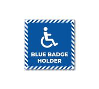 Blue Badge Holder Car Sticker - Premium 3M Vinyl Disability Decal, Disabled Driver & Passenger Awareness Sign, Wheelchair & Hidden Disability Car Sticker, Bubble-Free, Weatherproof, Made in UK (A)