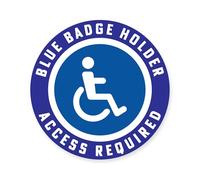 Blue Badge Holder Car Sticker Round 10cm - Premium 3M Vinyl Disability Decal, Disabled Driver & Passenger Awareness Sign, Hidden Disability Window Sticker, Weatherproof Bubble-Free, Made in UK (C)