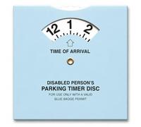 Blue Badge Parking Timer Clock Disc for Blue Badge Holder, Disabled Person's Arrival Time Display for Car Dashboard, Large Easy-Read Dial, Durable UK Compliant Parking Clock