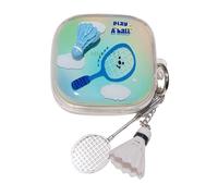 Blue Badminton Pattern Accessories Headphone Earphone Protective Cover Case for Huawei FreeArc with Pendant