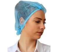 BLUE- bag of 100, Disposable Hairnets, Mob Caps, 21'', UK MANUFACTURER Non-Woven material, Ideal for Kitchen, Catering, Food Industry, Laboratories, Protective Hair, (100) (12x bag of 1200 Hairnets)