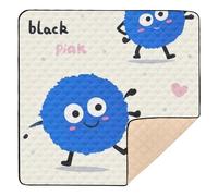 Blue Ball Luck Pattern Large Non-Slip Baby Activity Play Mat for Floor Lightweight Padded Play Mat for Babies Infants Toddlers, 50'' x 50''