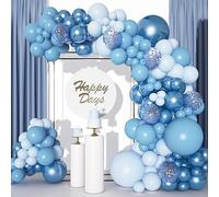 Blue Balloon Arch Kit, 110pcs Light Blue Balloon Garland Kit with Baby Blue Balloons Metallic Balloons, Birthday Decorations for Boys Men Space Party Decoration Baby Shower Gender Reveal Decoration