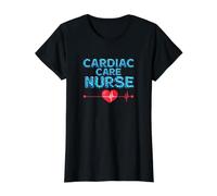 Blue Balloon Cardiac Care Nurse with Arithmetic Heart Rate Value Graphic T-Shirt, Women, Black, M