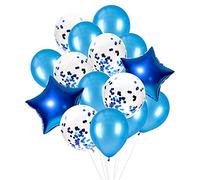 Blue Balloons 25pcs Birthday Party Celebration Balloons Foil Latex Balloon Confetti Weddings Events Anniversary Star Baby Shower (Blue)