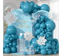 Blue Balloons Arch Peacock Balloons Different Sizes Turquoise Latex Balloon 5 10 12 18inch Teal Blue Balloon Set 103pcs for Kids Whale Theme Birthday Party Decoration Baby Shower Wedding Graduation