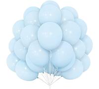 Blue Balloons Set, 30 Pcs Pastel Blue Balloon 12 Inch Macaron Blue Latex Balloons with Ribbon for Boys Grils Birthday Party Supplies Gender Reveal Baby Shower Carnival Events Bridal Party Decorations