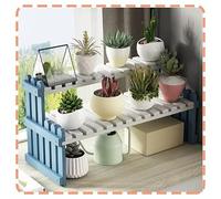 Blue Bamboo Desktop - 2-Tier Home Office Desk Shelf 12-28 inch Display Stand Multipurpose Bookcase for Books Plants & Toys - 60cm/24in