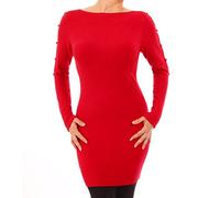 Blue Banana Women's Cut Out Bow Detail Slash Neck Long Sleeve Jumper - Red Size 12